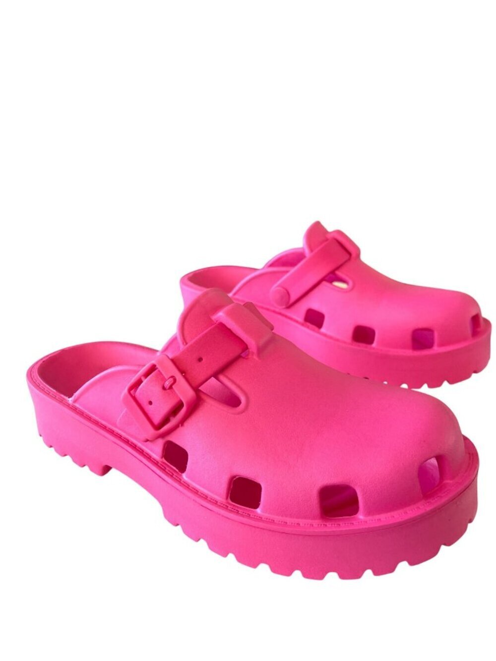 Free People Pink Cutout Buckled Slip-On Mule Clogs Size 7 NEW